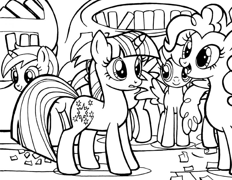 Kolorowanka online: Kolorowanka zaskoczona Twilight Sparkle na imprezie